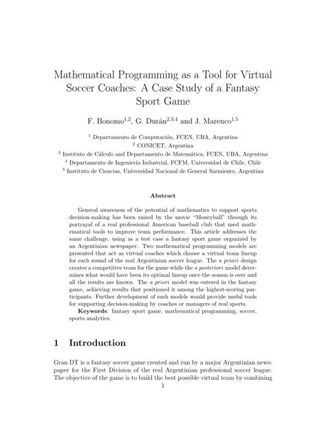 how is virtual football programmed|(PDF) Mathematical programming as a tool for virtual .